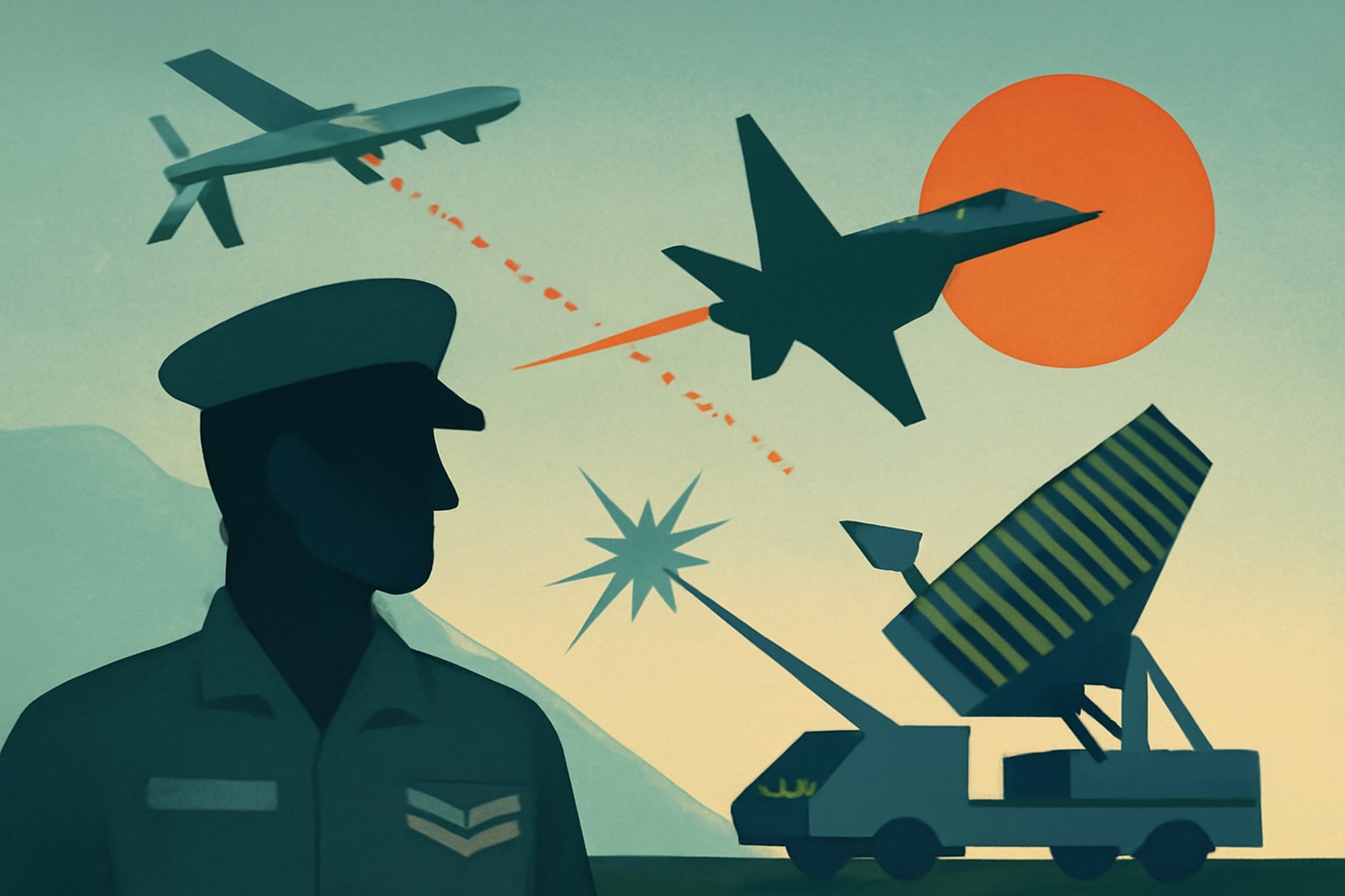 Editorial illustration for: Air Force Ramps Up Defense Strategies Against Drone Attacks