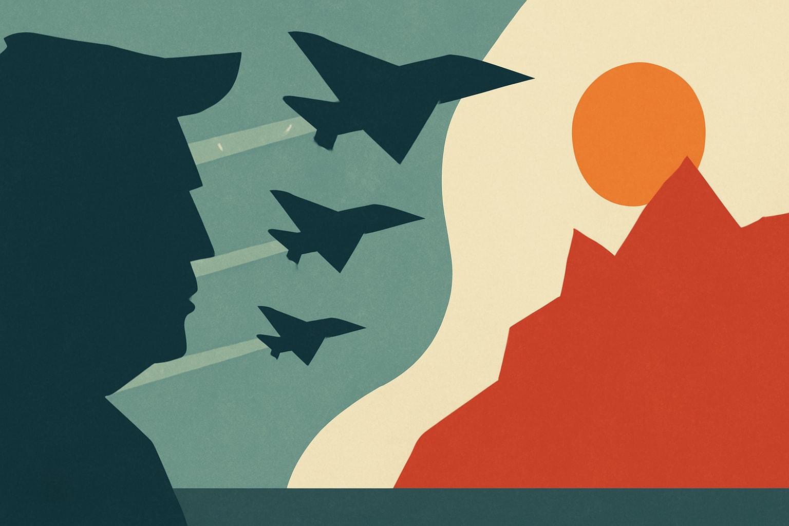Editorial illustration for: Trump Threatens More Strikes on Iran Amid Rising Tensions