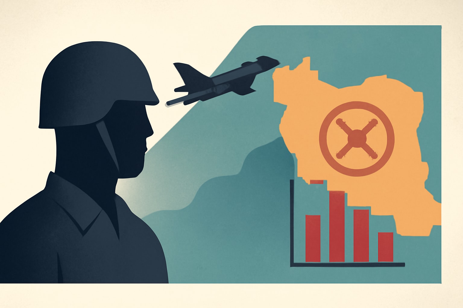 Editorial illustration for: Poll Reveals Limited Support for U.S. Military Action in Iran