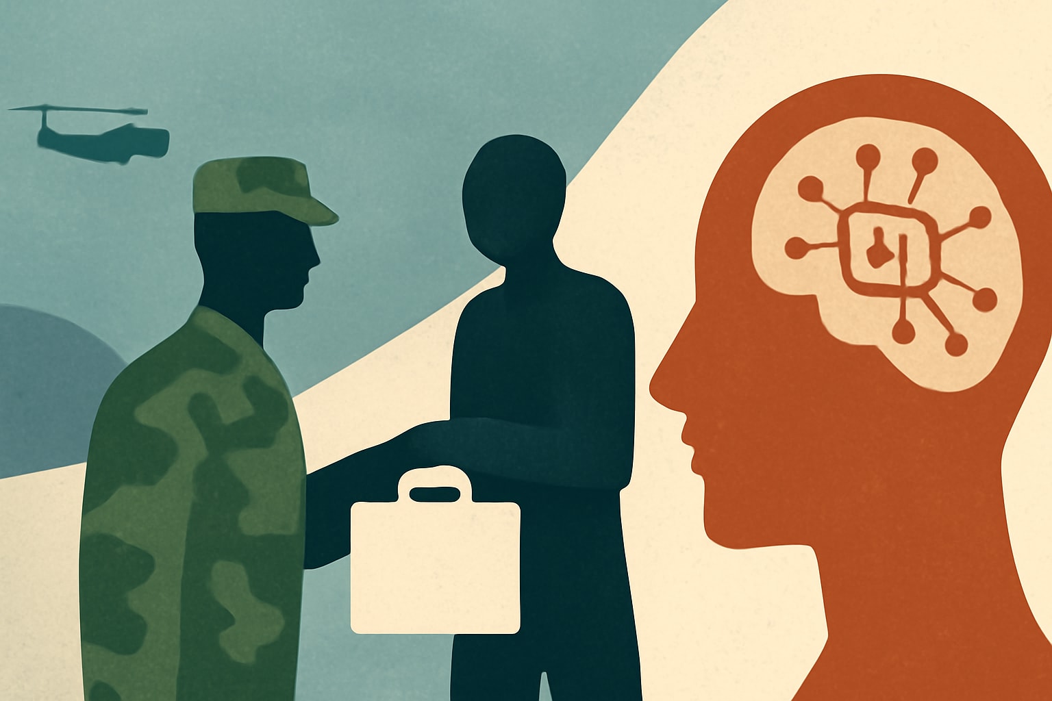 Editorial illustration for: Job Search Coaches Prepare Transitioning Troops for AI Job Market Challenges