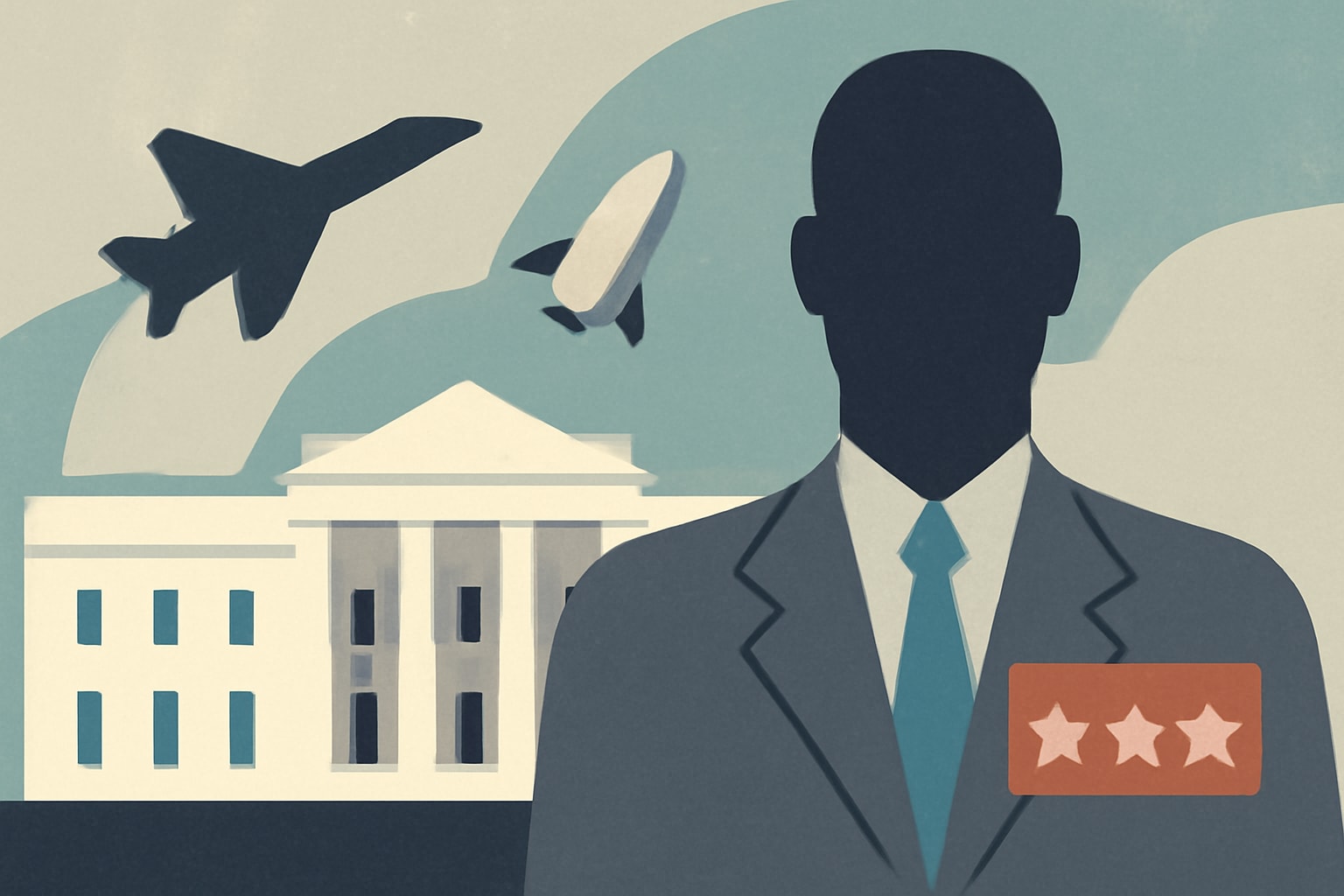 Editorial illustration for: White House Nominates New Three-Star Officers for Air Force and Space Force