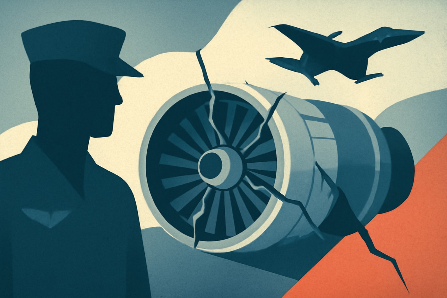 Editorial illustration for: US Air Force Jet Engine Manufacturing Faces Significant Challenges