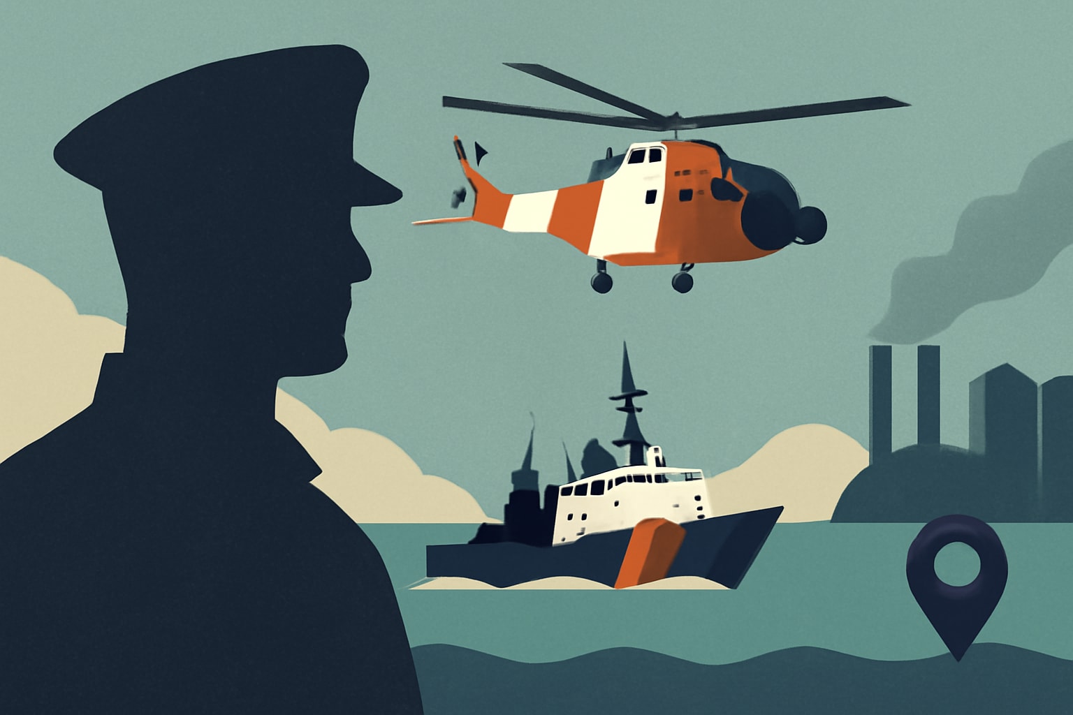 Editorial illustration for: The Coast Guard's Missions Extend Far Beyond Search and Rescue
