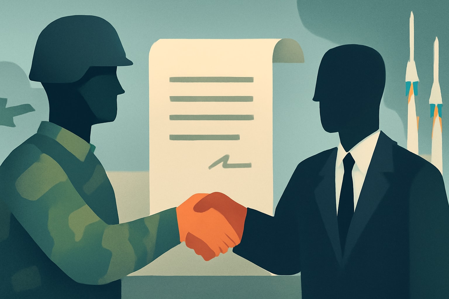 Editorial illustration for: DOD and Defense Contractors Sign $3B Agreements to Boost Missile Interceptor Production