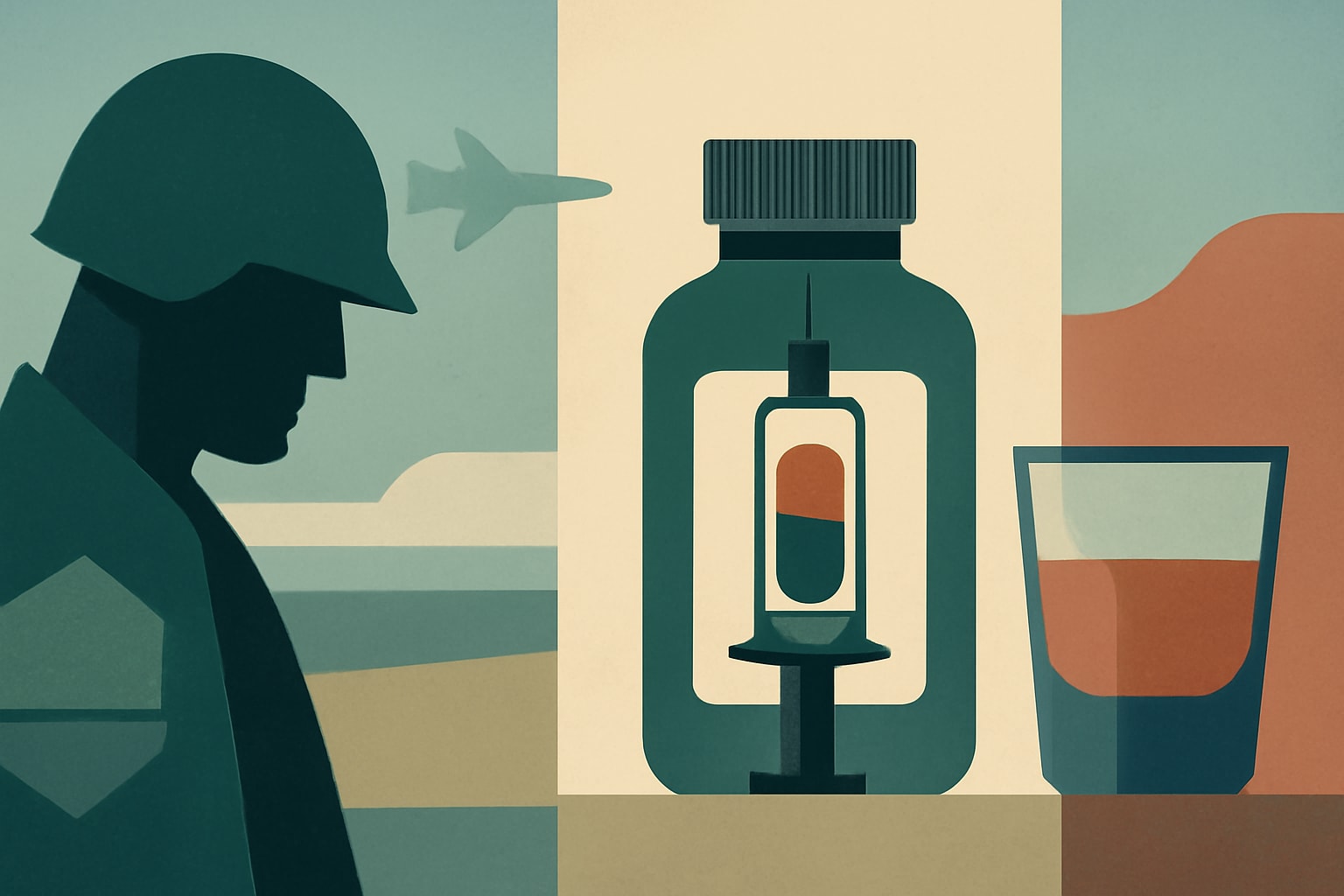 Editorial illustration for: VA Launches Trial for GLP-1 Medications to Combat Alcohol Use Disorder in Veterans