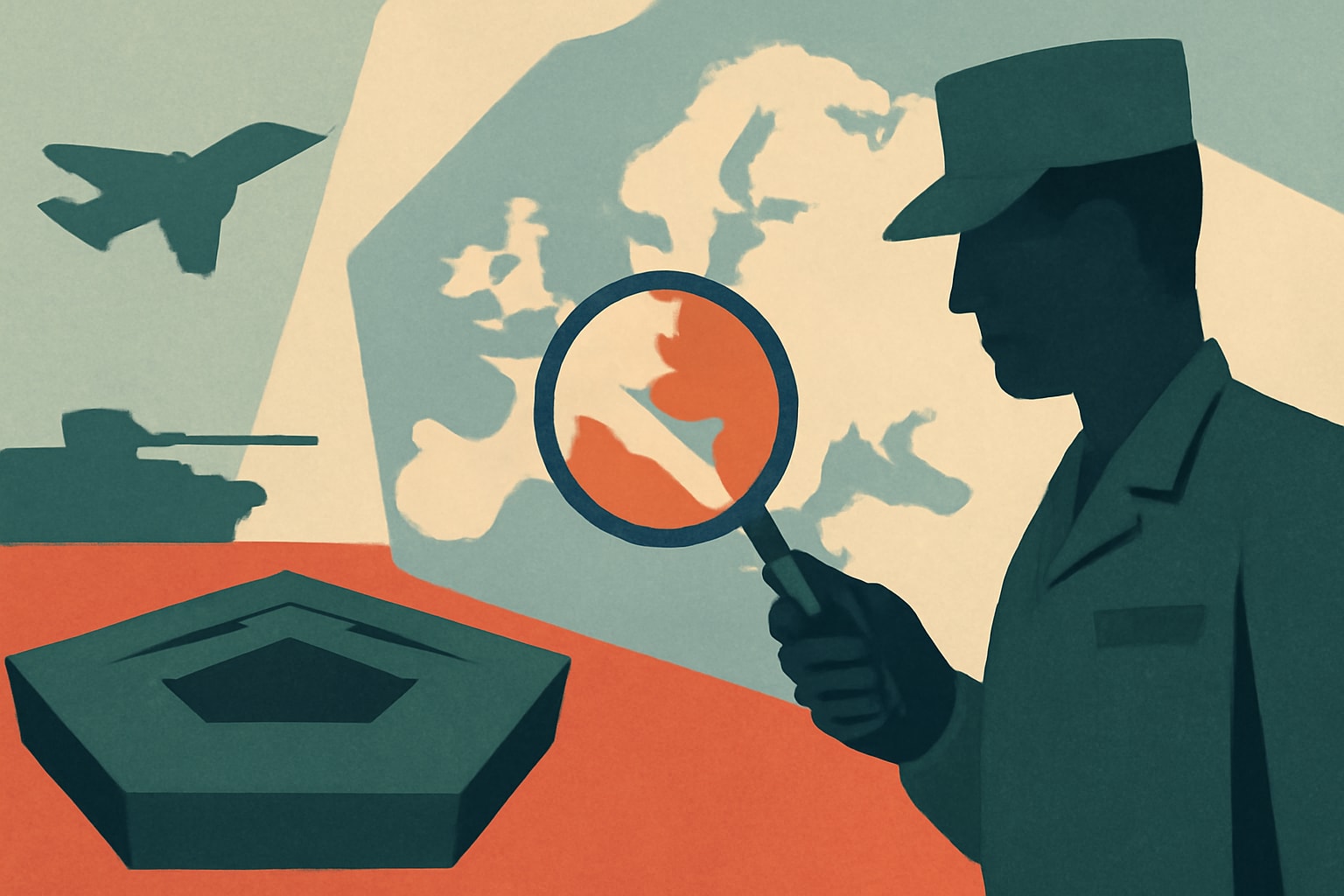 Editorial illustration for: Pentagon Initiates Review of US Military Force Posture in Europe