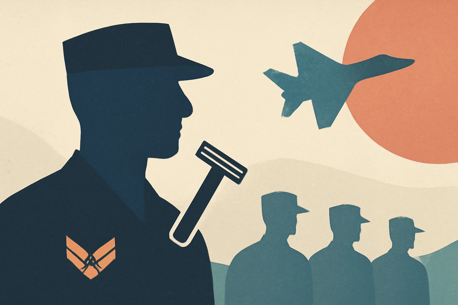 Editorial illustration for: USAF Implements New Rules for Separating Airmen with Shaving Profiles