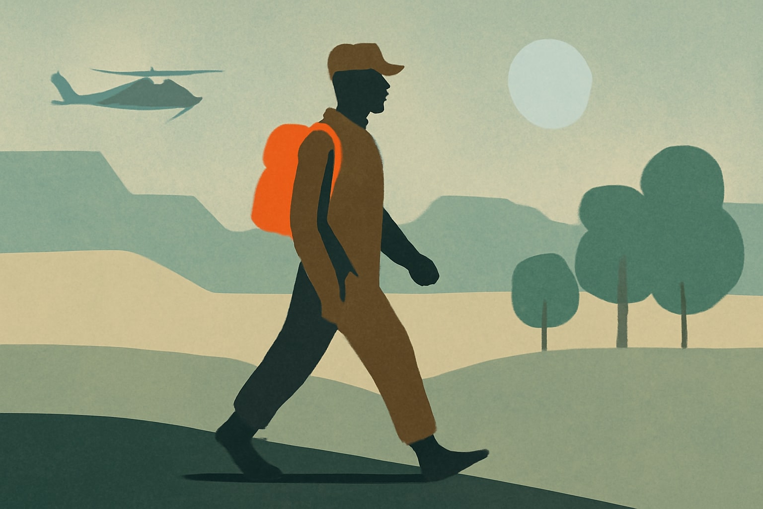 Editorial illustration for: Walking: A Key Component to Recovery for Fit Service Members