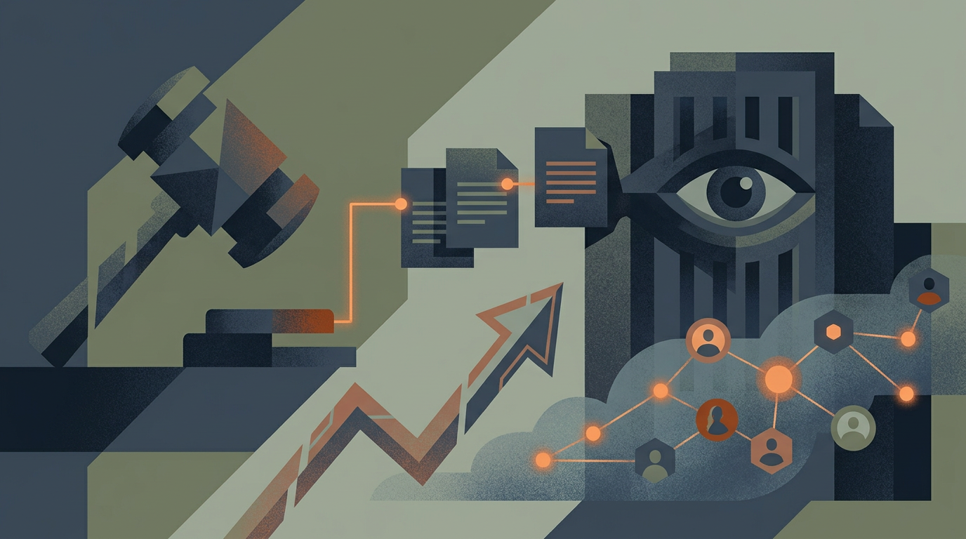 Editorial illustration for: Lawsuit Challenges DHS and ICE's Use of Subpoenas for Social Media IDs