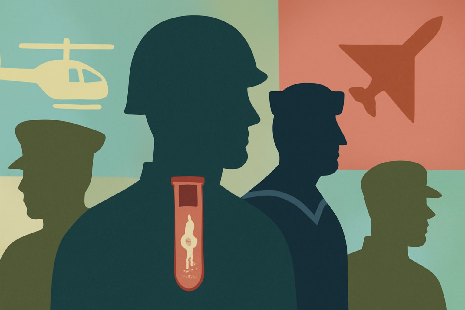 Editorial illustration for: Study Reveals ALS Risk Varies by Military Service Branch