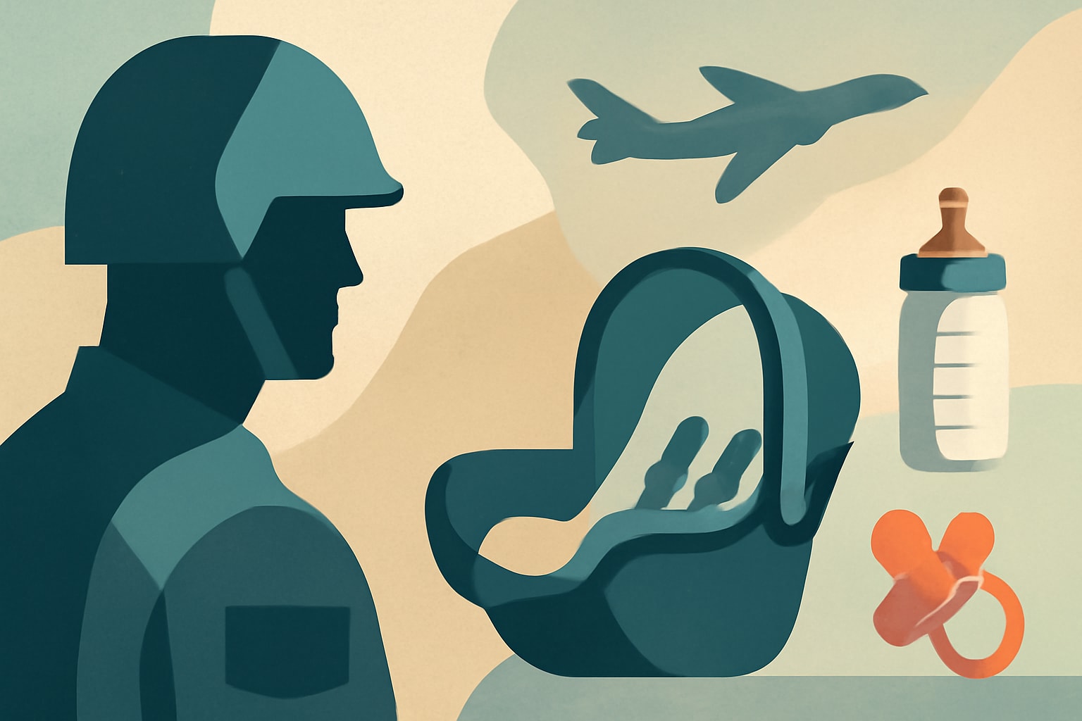 Editorial illustration for: Budget-Friendly Baby Gear Essentials for Military Families