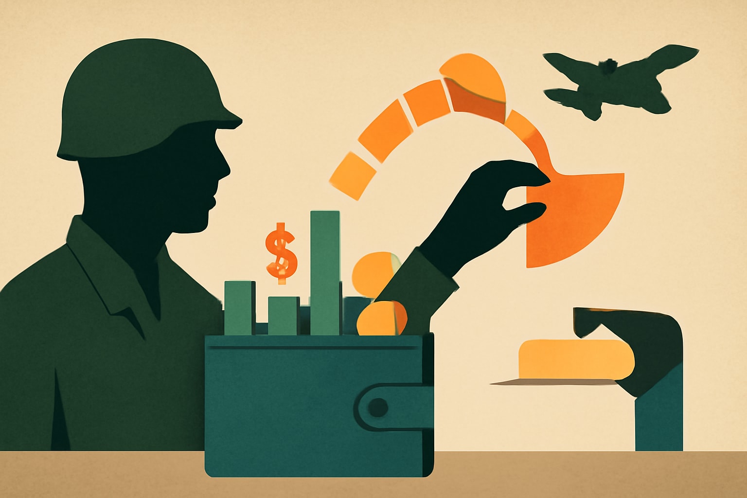 Editorial illustration for: Building a Flexible Budget for Military Life