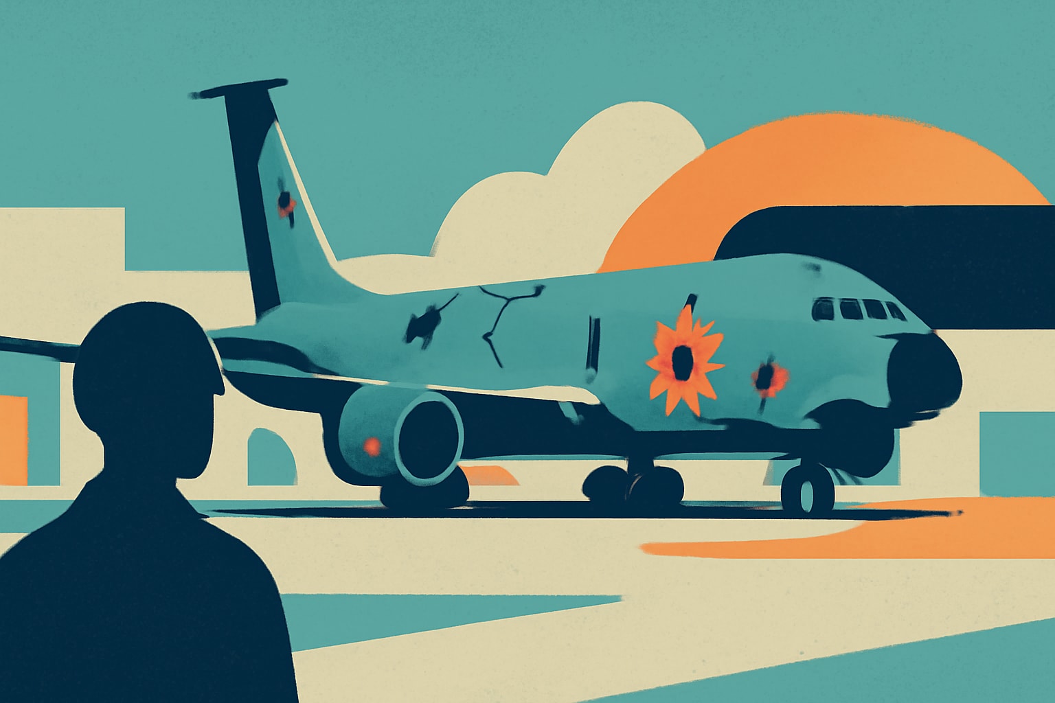 Editorial illustration for: KC-135 Stratotankers Damaged in Combat Arrive at Tinker for Repairs