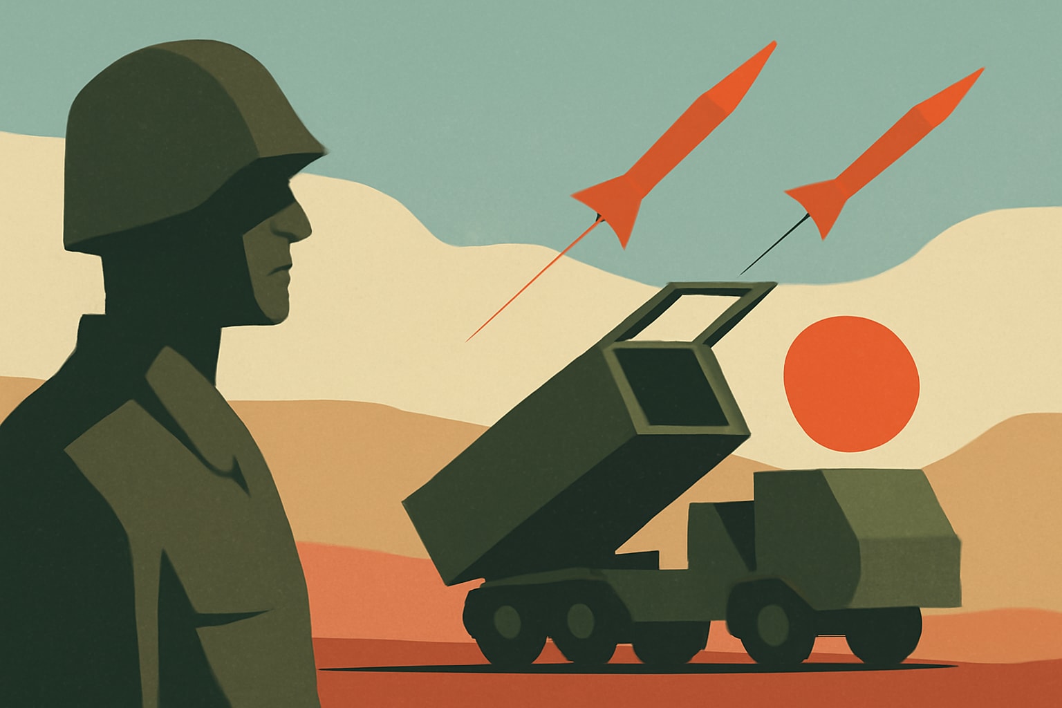 Editorial illustration for: US Army Depletes Long-Range Precision Missiles in Iran Conflict