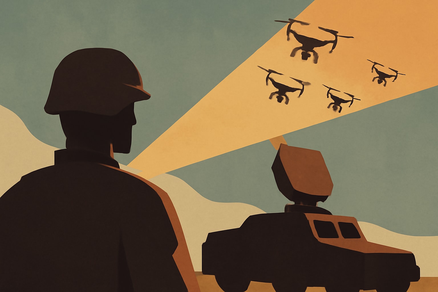 Editorial illustration for: Marine Corps to Receive Production-Ready Microwave Drone Swarm Killer