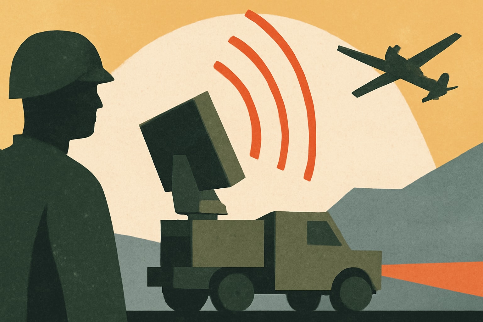 Editorial illustration for: Marine Corps Secures $11 Million Contract for Microwave Drone Defense System