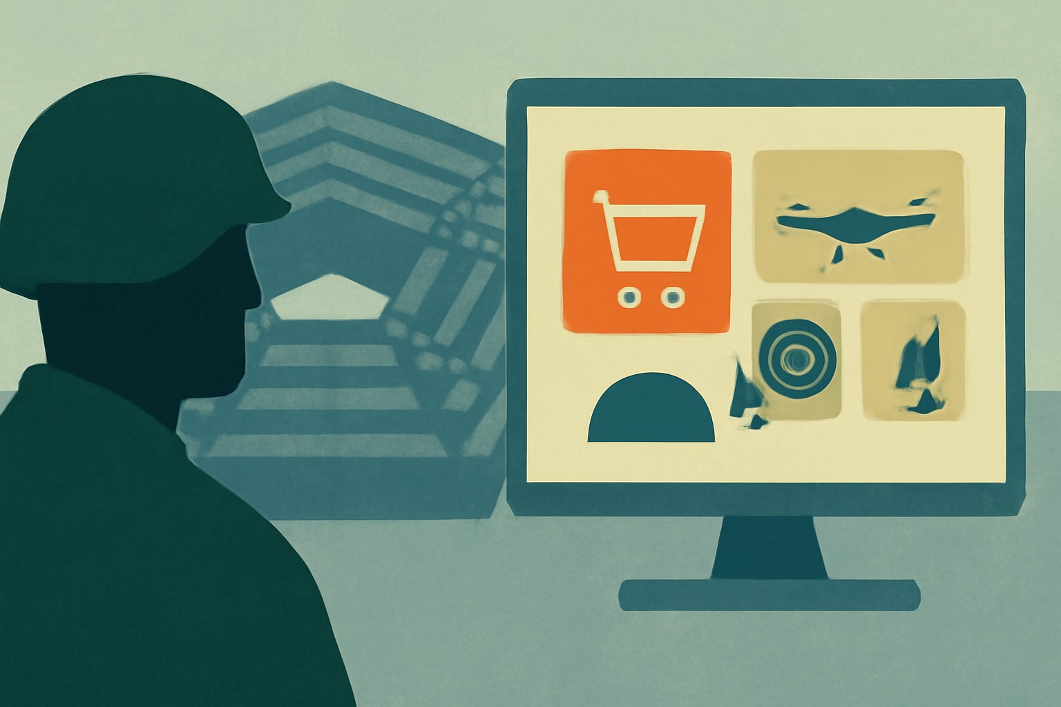 Editorial illustration for: Pentagon Launches Online Marketplace for Counter-UAS Technology