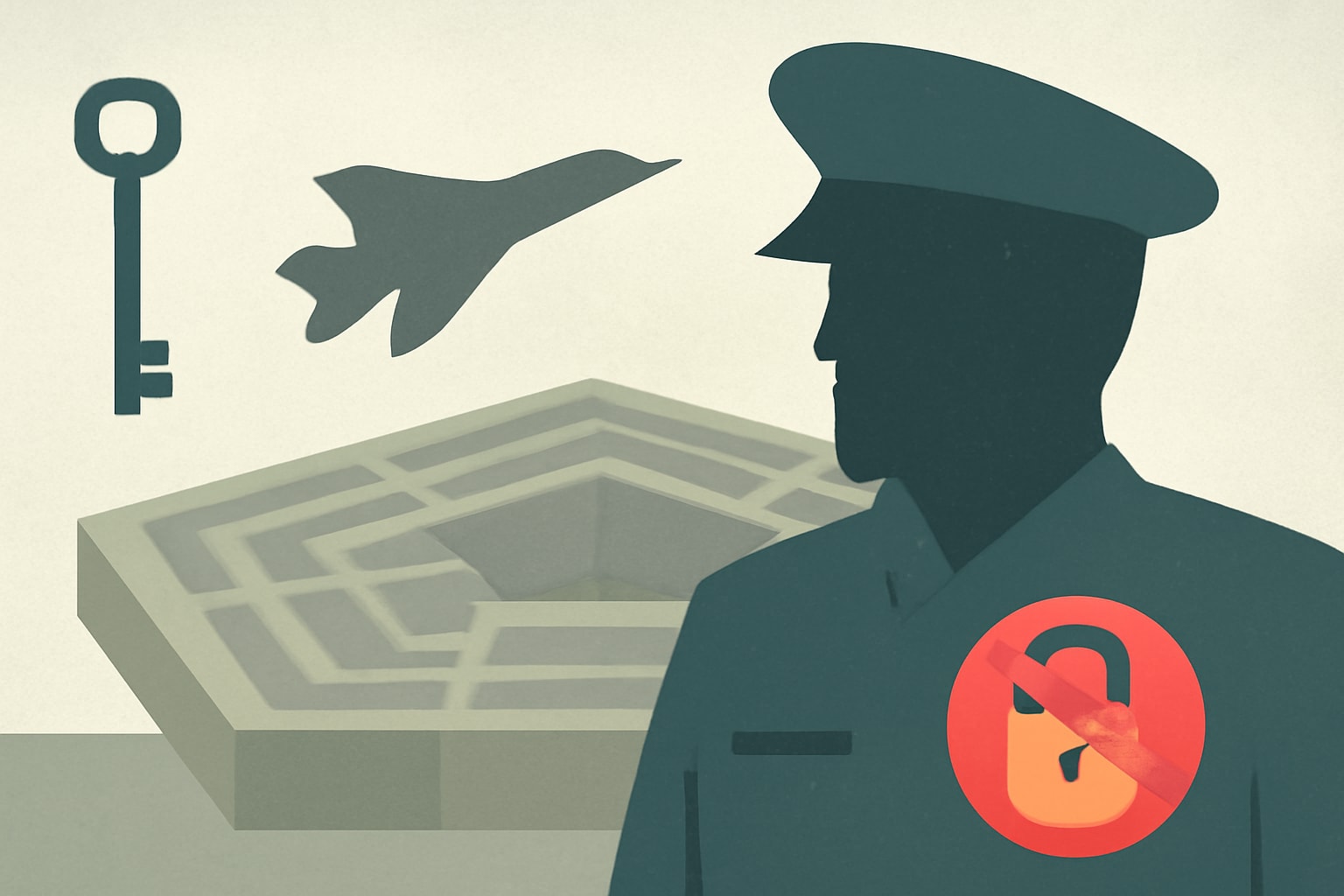 Editorial illustration for: Pentagon Revokes Security Clearance of Former Air Force Secretary Frank Kendall