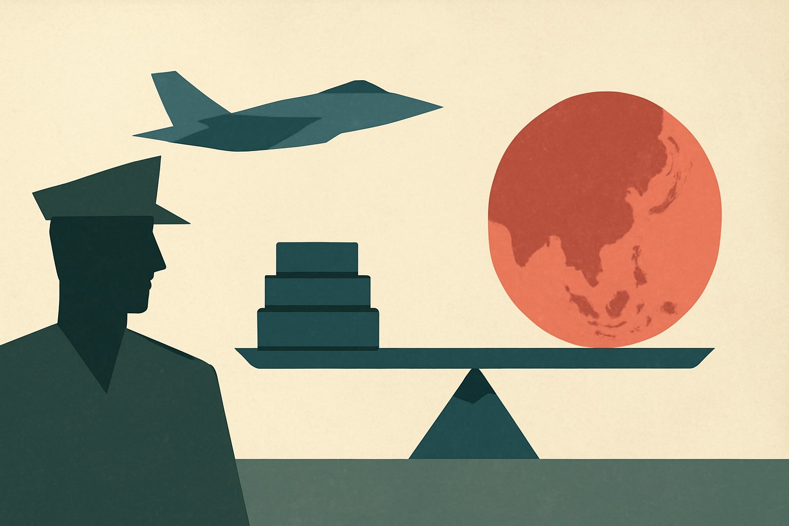 Editorial illustration for: Pentagon Official Calls for Increased Defense Spending from Asian Allies