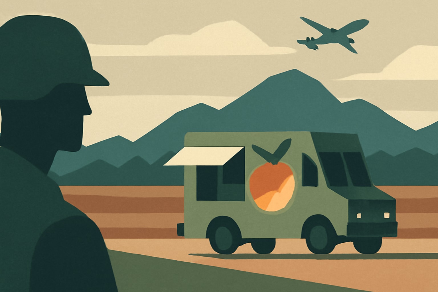 Editorial illustration for: Army Responds to Food Desert with Food Truck for Soldiers in Hawaii