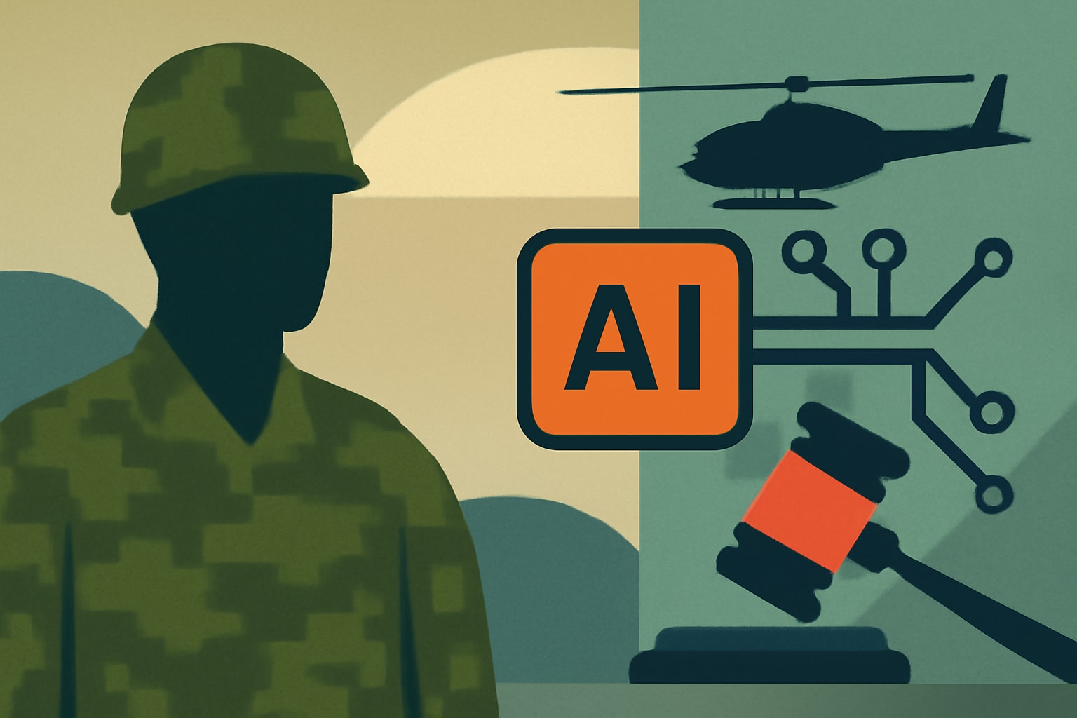 Editorial illustration for: Lawsuit Challenges Army's Use of AI in Contract Awards, Promises Greater Transparency