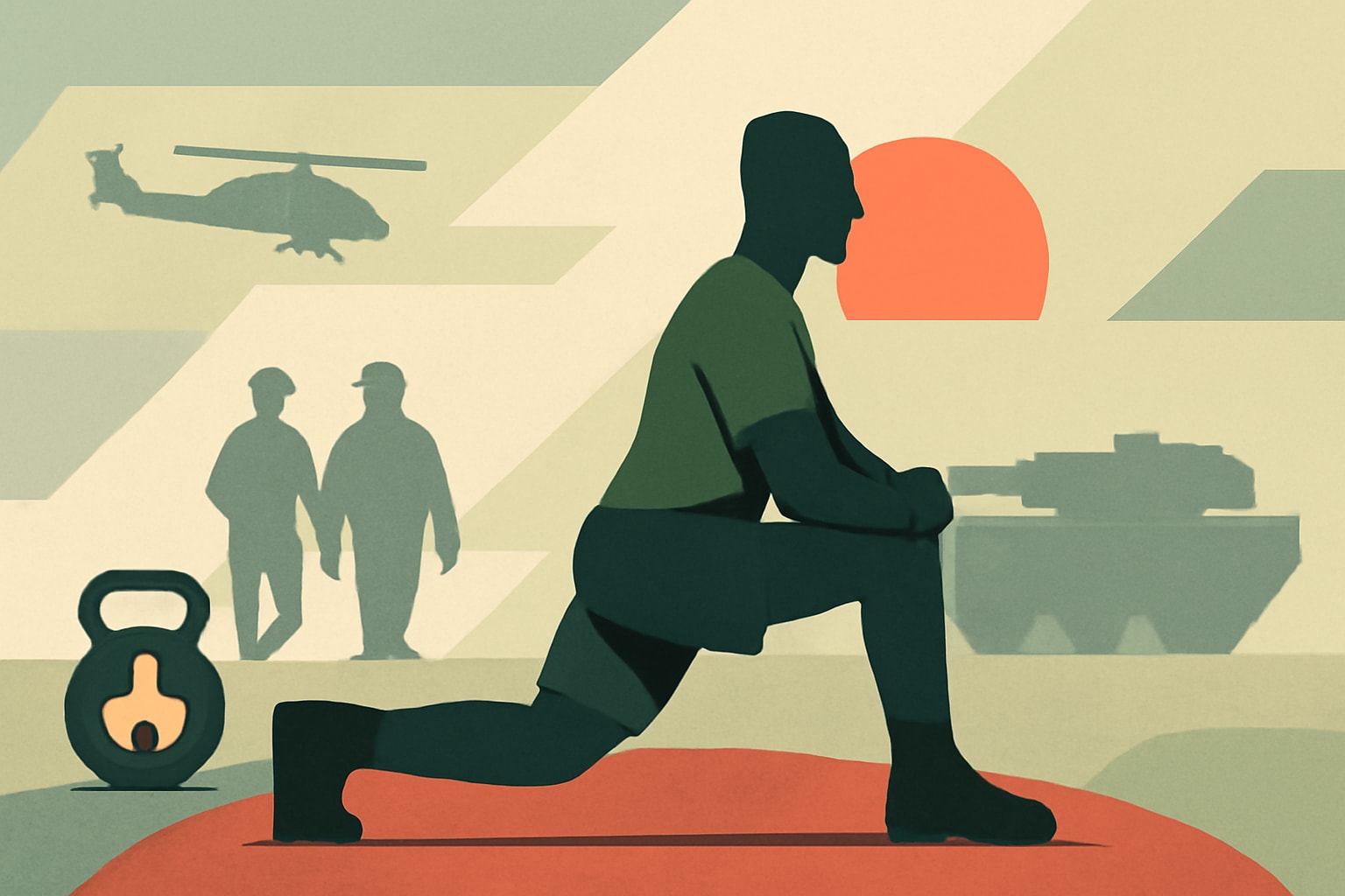 Editorial illustration for: Mastering Your Warmup: Essential Preparation for Military Workouts
