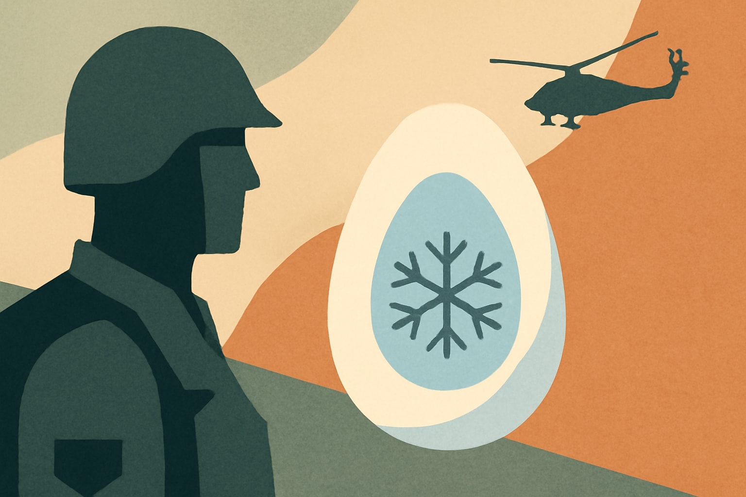 Editorial illustration for: Troops Can Get Up to $10,000 to Freeze Eggs Under New Pilot Program