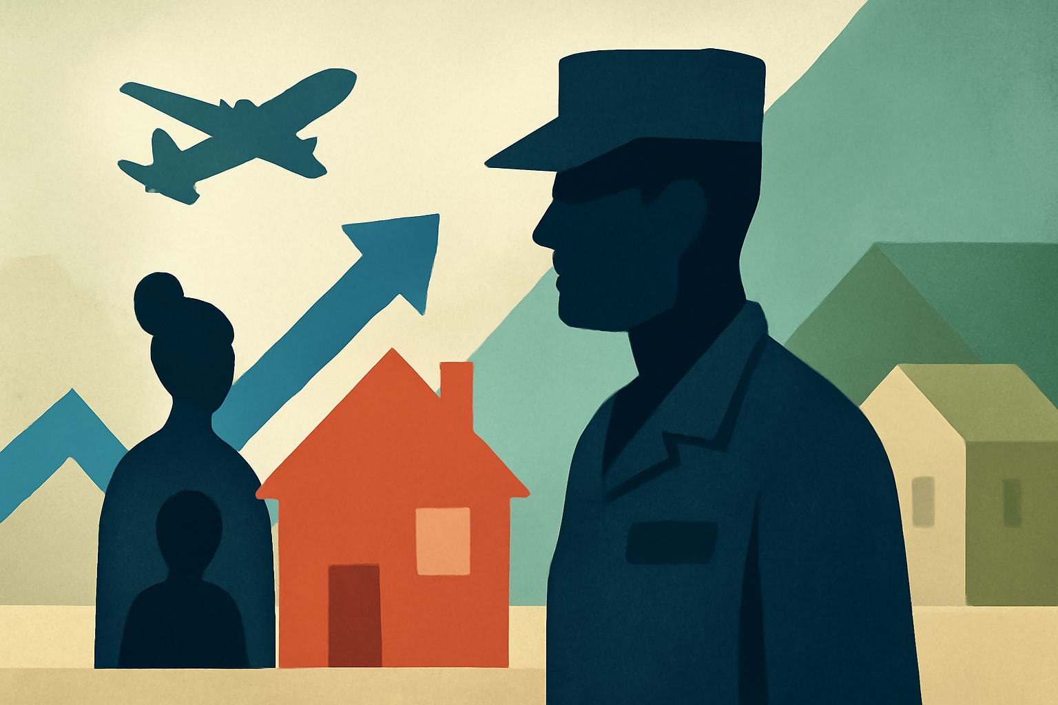 Editorial illustration for: Military Families Face Housing Challenges Due to Mandated Relocations