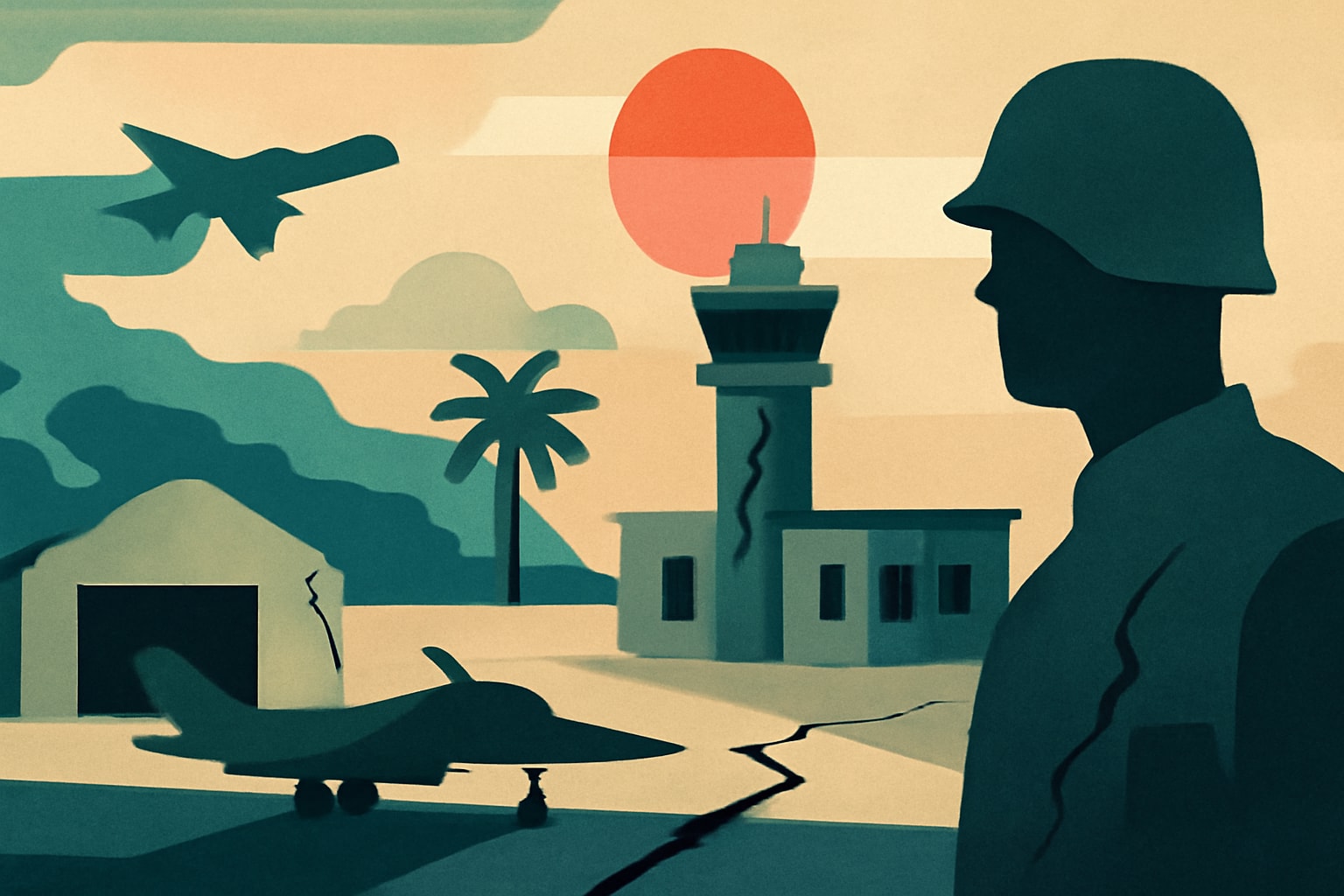 Editorial illustration for: U.S. Military Bases in the Pacific Facing Severe Infrastructure Issues