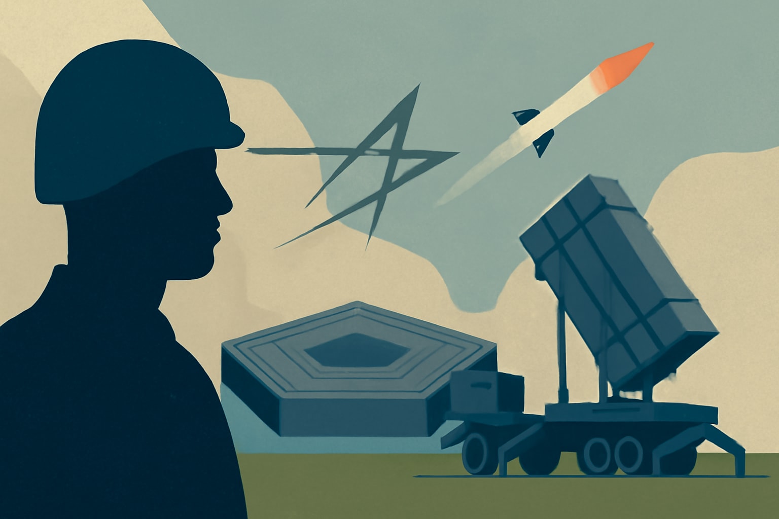 Editorial illustration for: Pentagon and Lockheed Martin Finalize $4.7 Billion PAC-3 Interceptor Deal