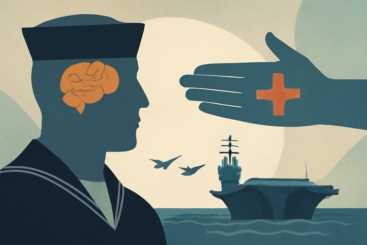 Editorial illustration for: Navy Enhances Mental Health Support for USS Abraham Lincoln Crew