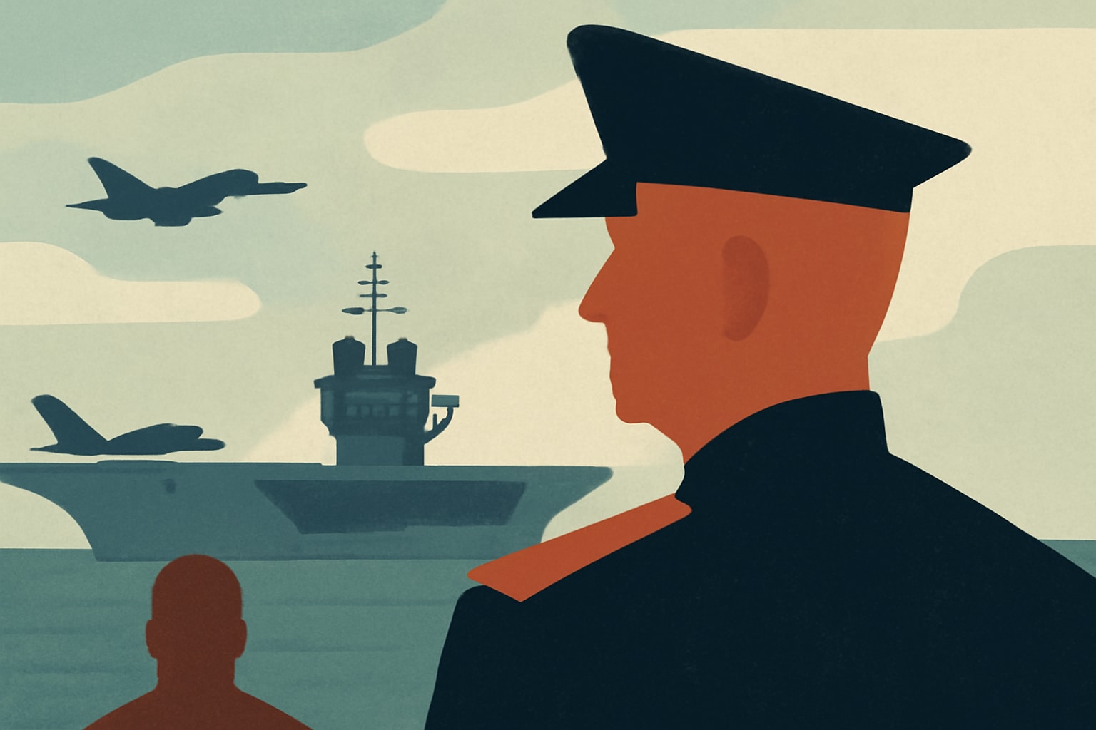 Editorial illustration for: Adm. Brad Cooper Visits USS Abraham Lincoln Amid Quality of Life Concerns