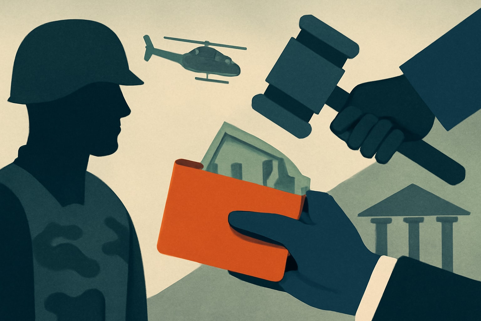 Editorial illustration for: Veterans Charity Sued by NY Attorney General for Allegedly Pocketing $50,000