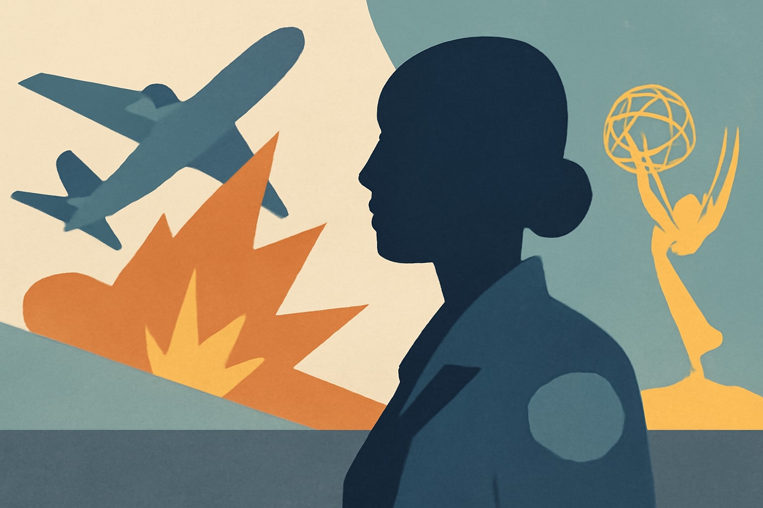 Editorial illustration for: Air Force Reservist Tabitha Awoniyi Wins Emmy for UPS Plane Crash Coverage