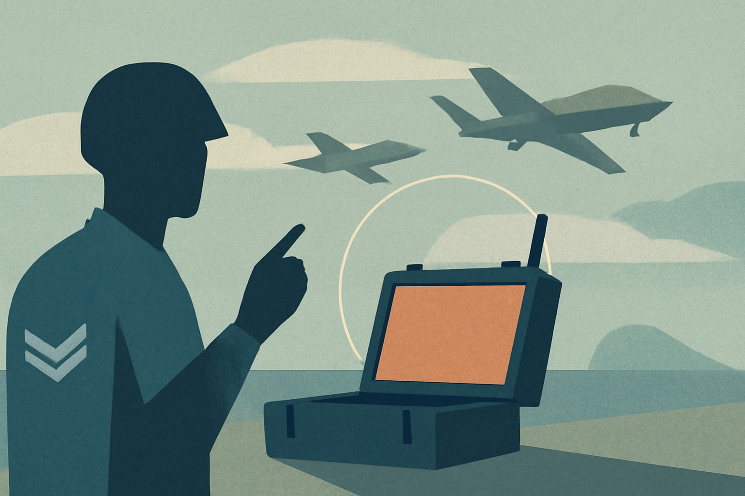 Editorial illustration for: Air Force Tests Portable Ground Stations for Commanding and Controlling CCAs