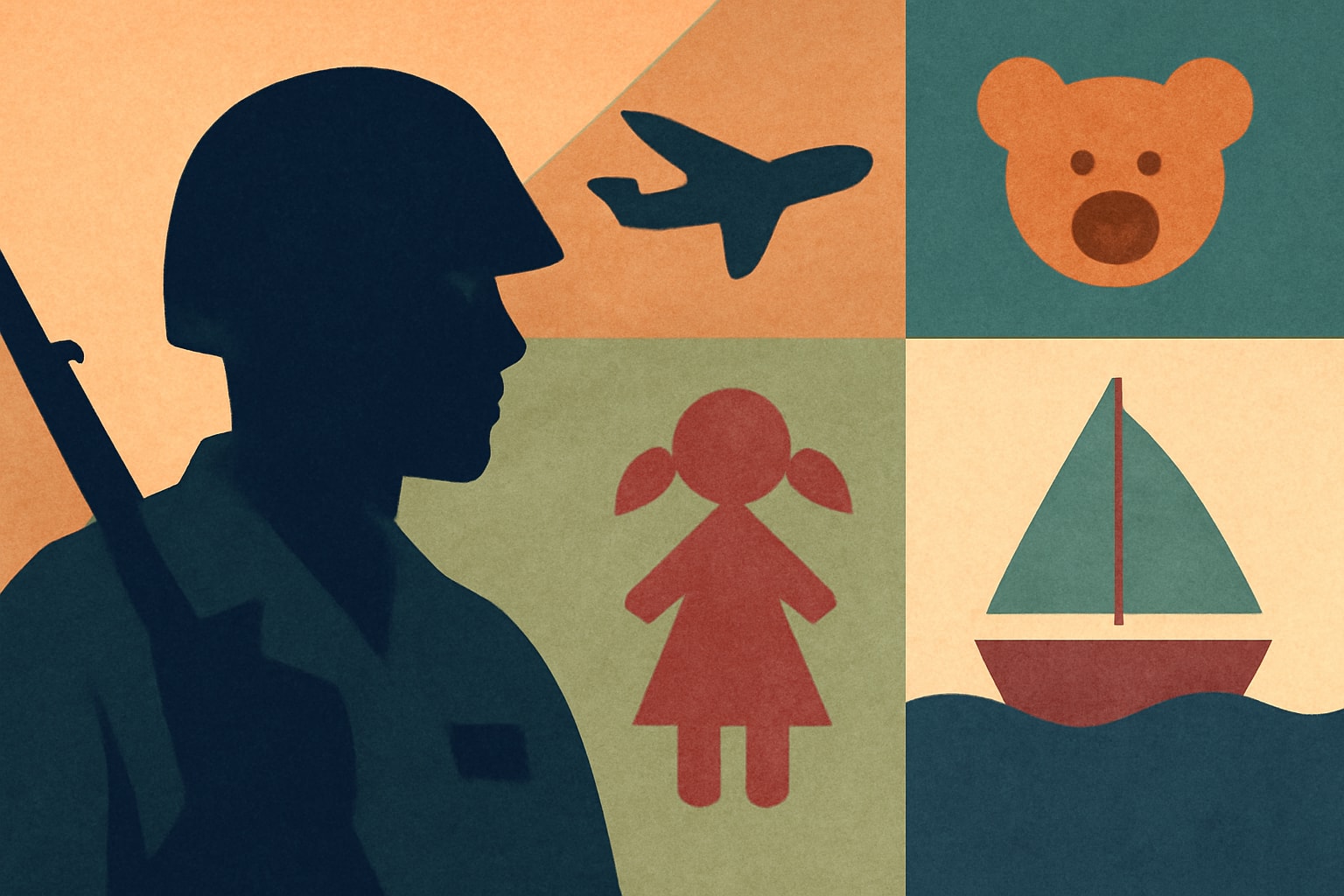 Editorial illustration for: 9 Renowned Creators of Childhood Classics Who Served in the Military