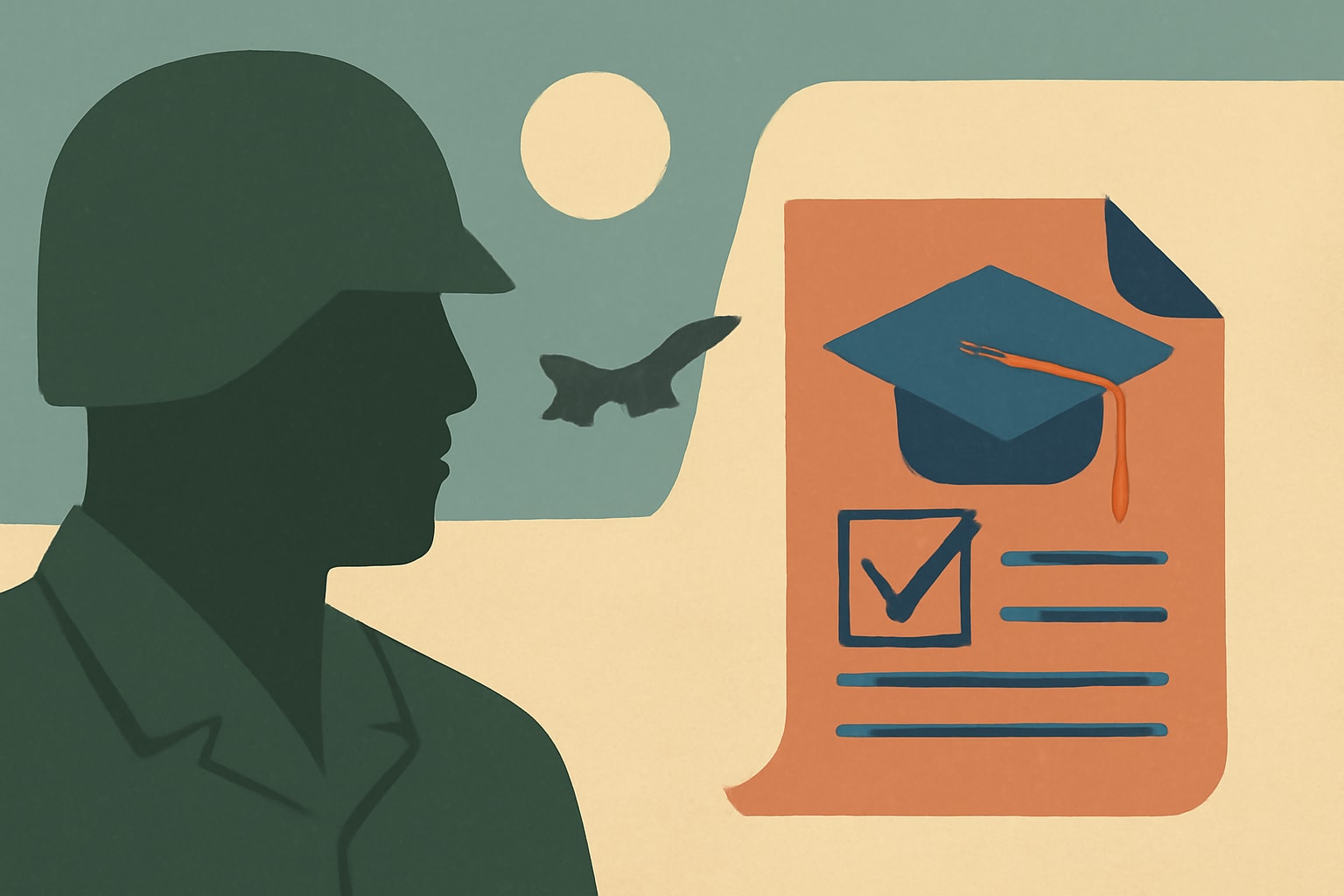 Editorial illustration for: GI Bill Now Covers Approved College Testing Programs