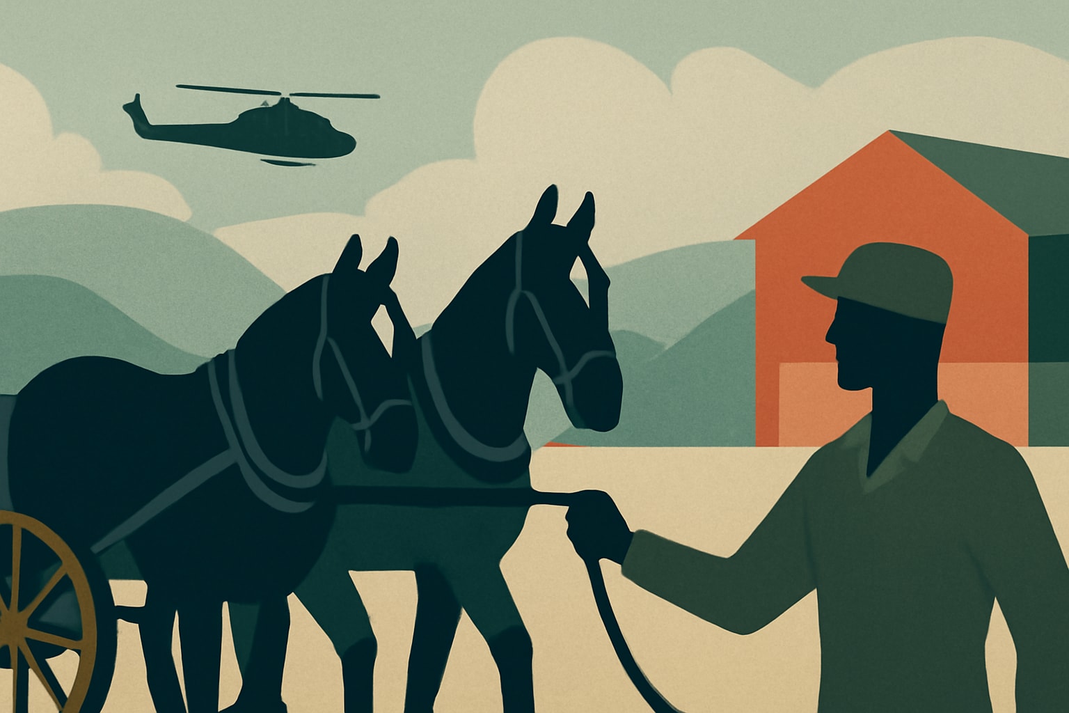 Editorial illustration for: Army Relocates The Old Guard's Caisson Horses to New Virginia Facility