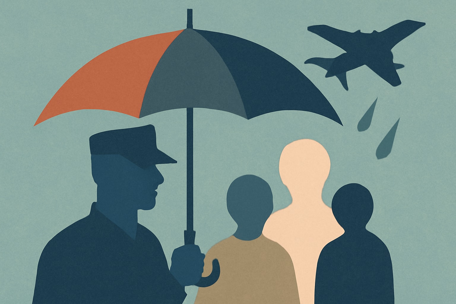 Editorial illustration for: Understanding the Need for Umbrella Policies Among Military Families
