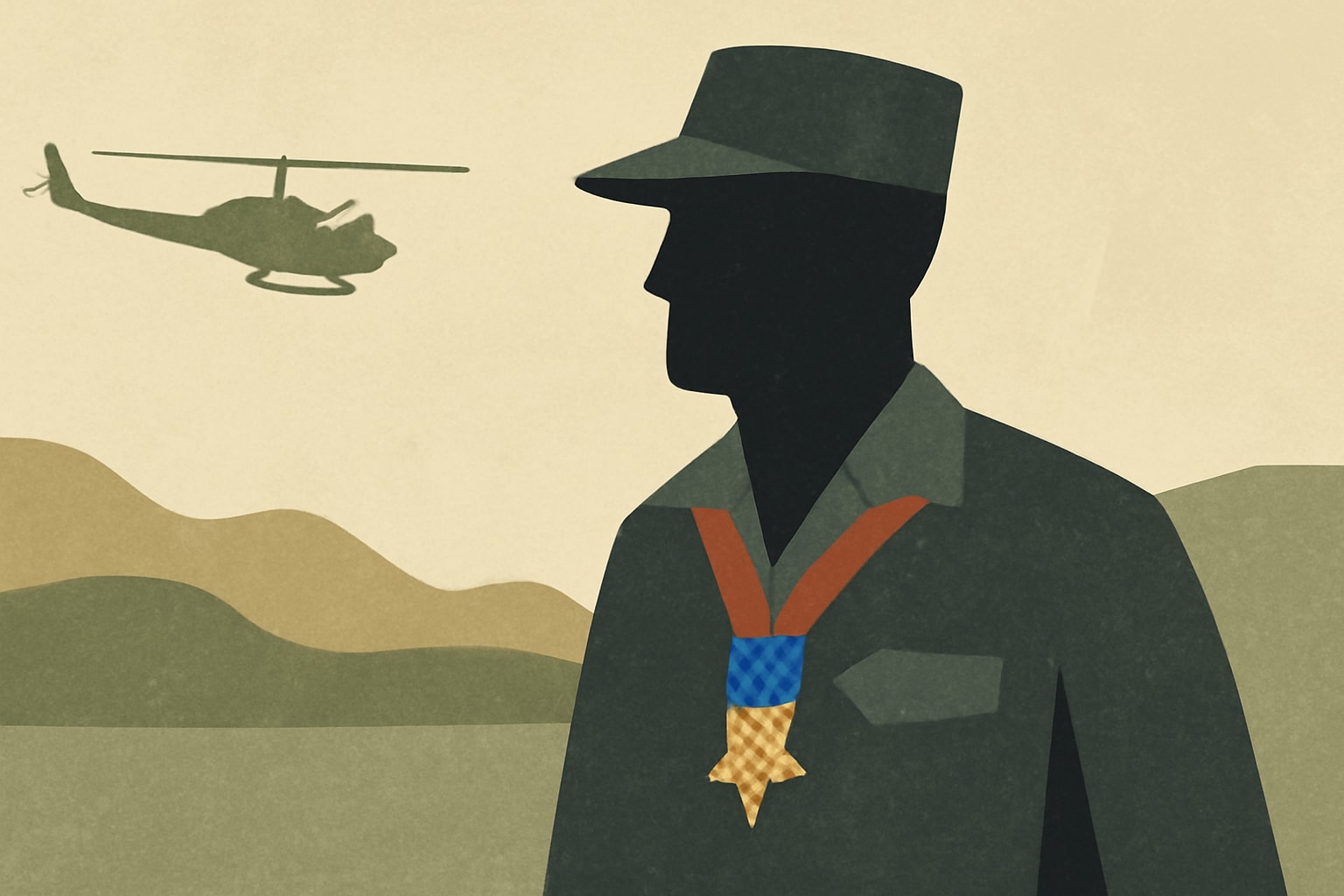 Editorial illustration for: Decades Later, Vietnam Veteran Finally Receives Medal of Honor