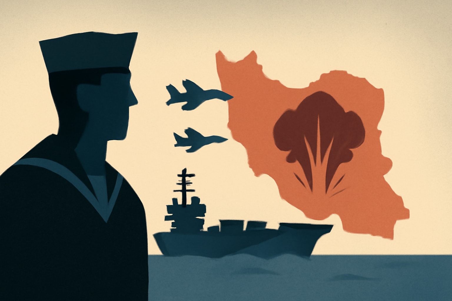 Editorial illustration for: US Navy's Operational Tempo Struggles Exposed by Iran War