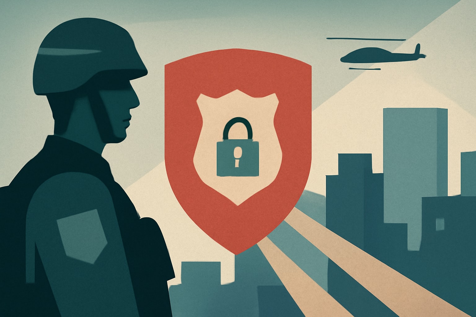 Editorial illustration for: National Guard Troops in D.C. Rarely Address Crime Despite High Visibility