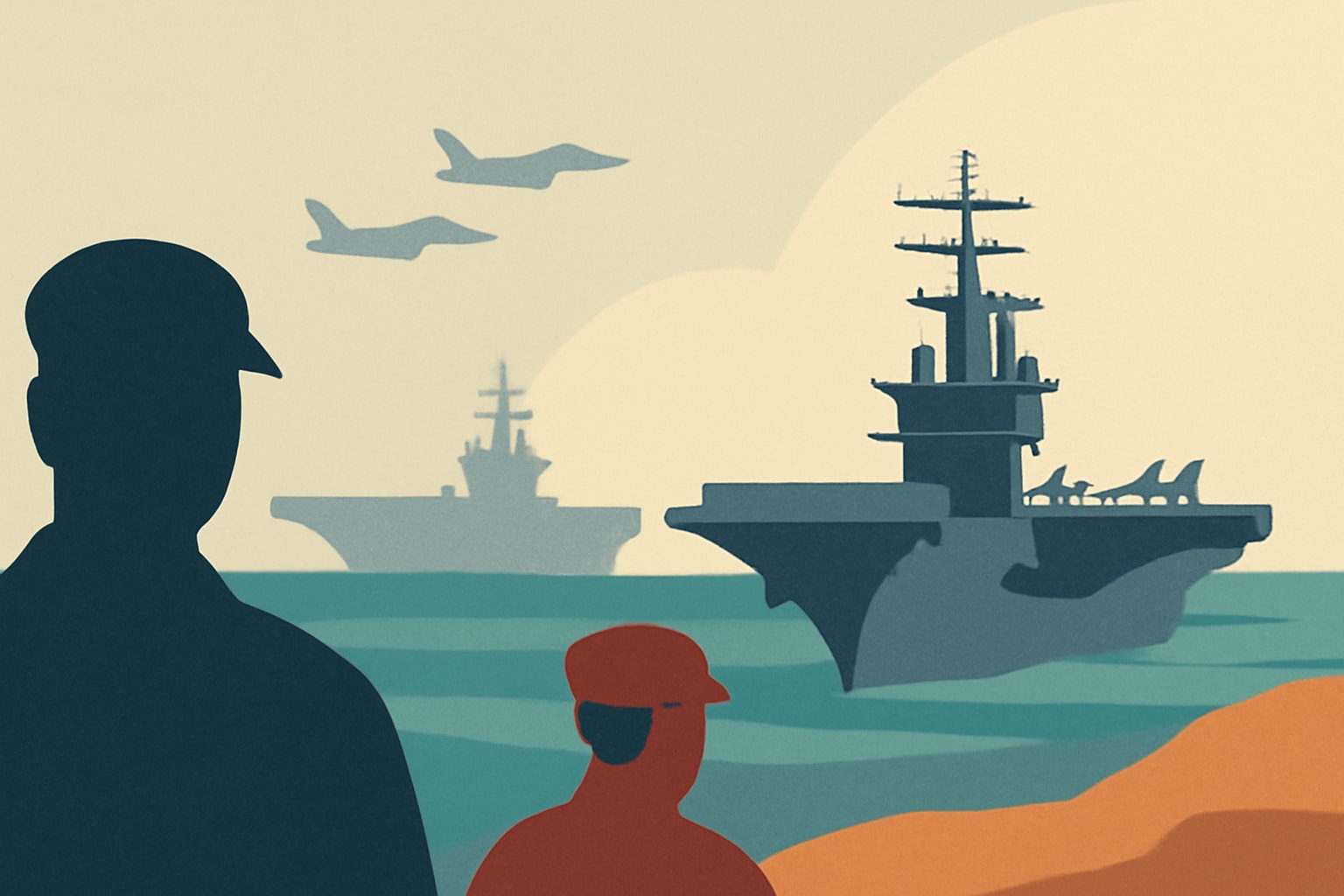 Editorial illustration for: USS Washington Arrives in Middle East, Relieving Long-Deployed USS Lincoln