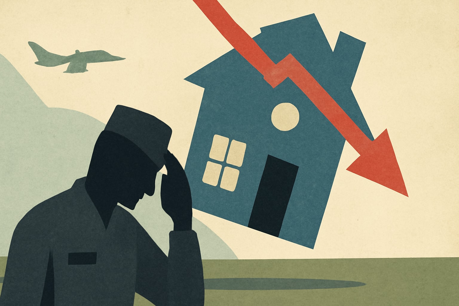Editorial illustration for: Falling Behind on Your VA Loan? Here’s How the VA Can Help