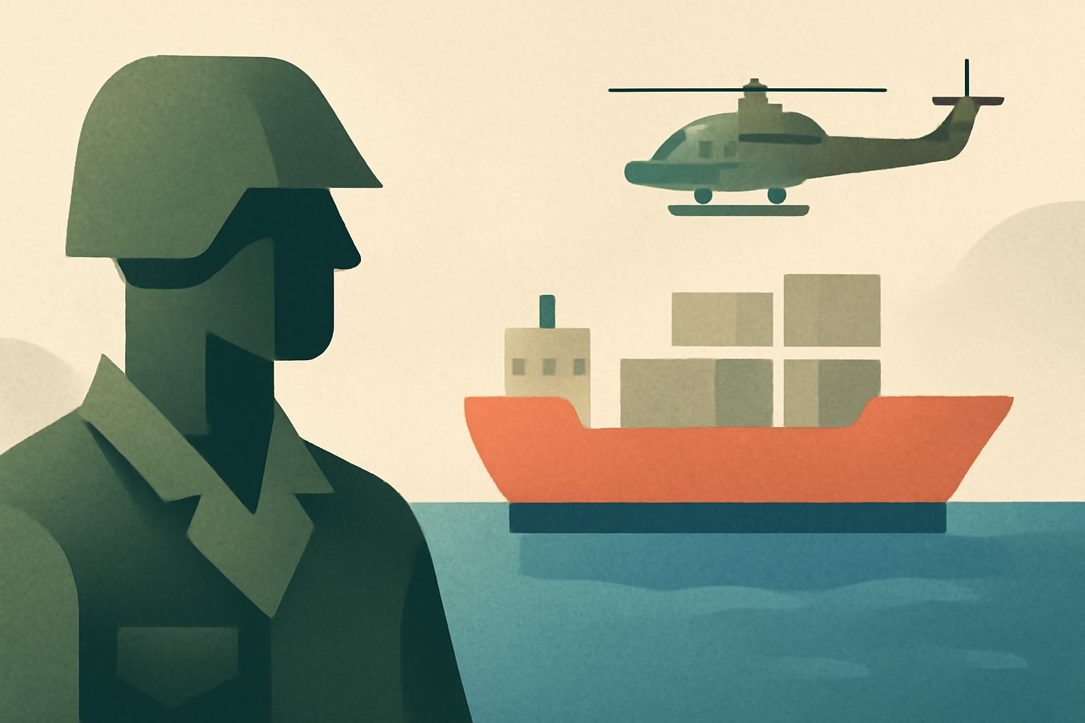 Editorial illustration for: Marine Corps Expands Chartering of Commercial Vessels for Experimentation