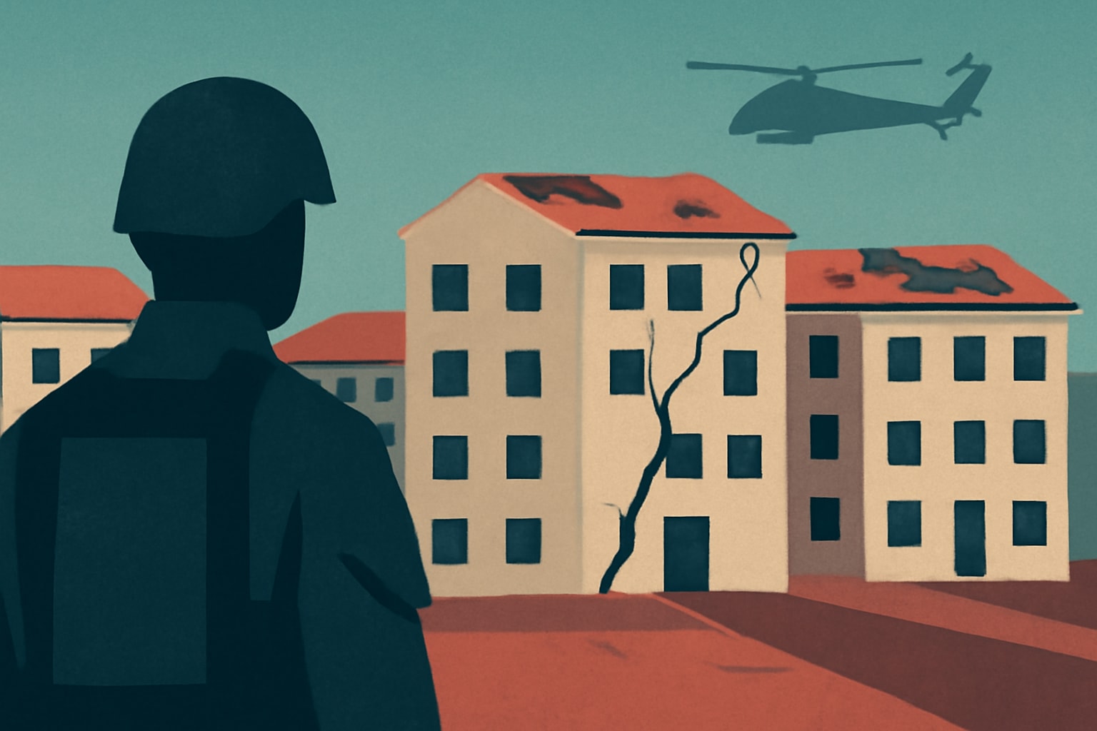 Editorial illustration for: Military Barracks Face Chronic Neglect Amid $285 Billion Maintenance Backlog