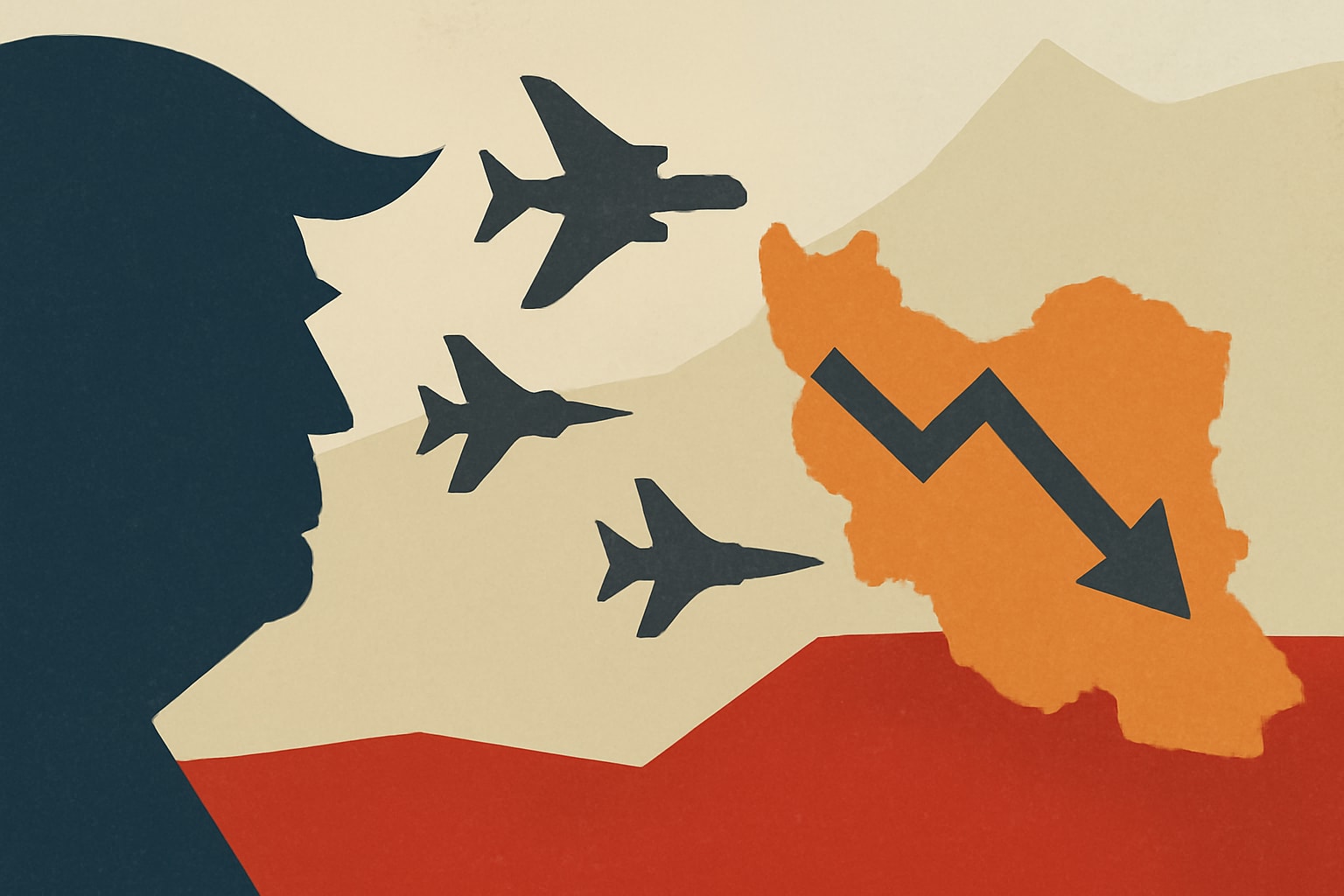 Editorial illustration for: Trump Warns of ‘Economic D-Day’ Against Iran Amid Ongoing Tensions