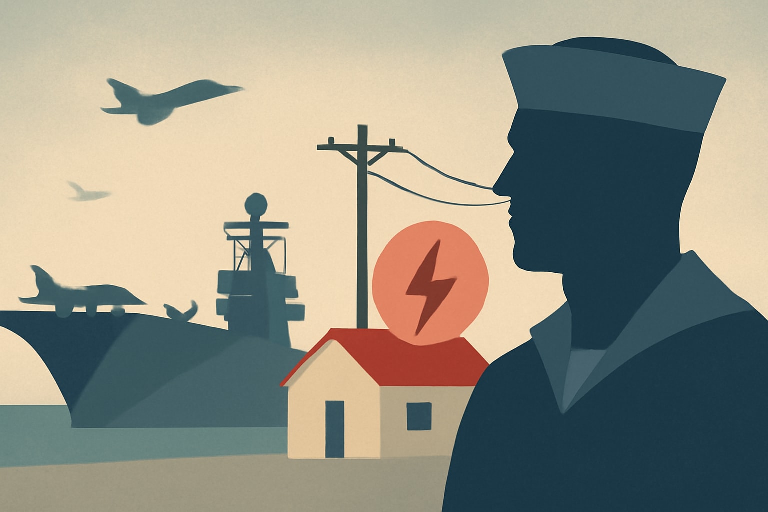 Editorial illustration for: Naval Station's Power Outages Prompt Housing Operator to Blame Navy