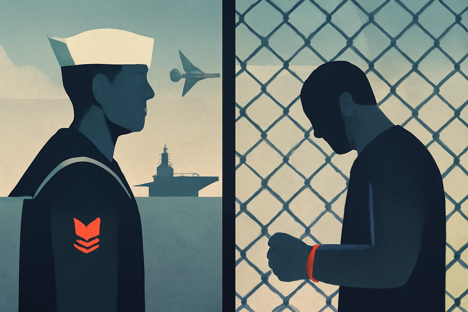 Editorial illustration for: Father of Navy Sailor Deployed on USS Abraham Lincoln Detained by ICE