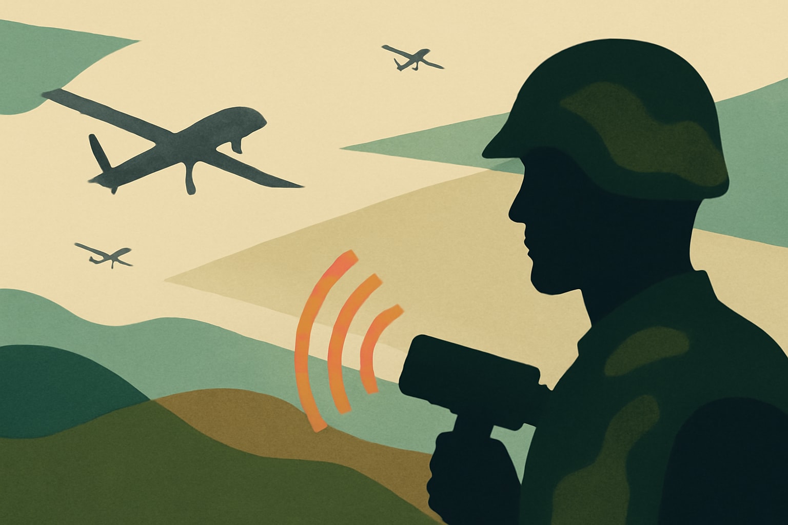 Editorial illustration for: One Year In, U.S. Counter-Drone Task Force Faces Ongoing Challenges